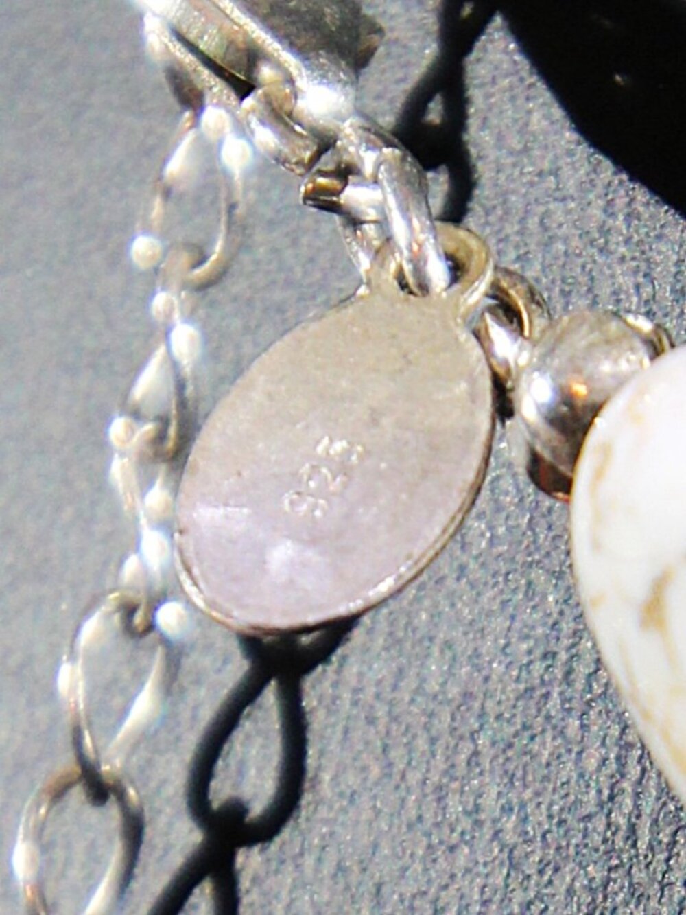 Vintage Donna Dressler Sterling Silver .925 Howlite Necklace - Picture 6 of 10